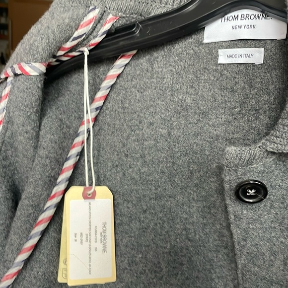 Thom Browne Boiled Wool Milano 4-BAR Cropped Car Coat - Picture 3 of 4